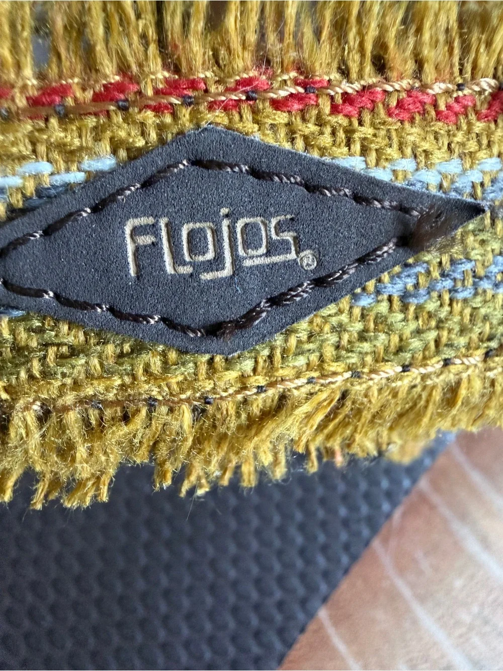 Flojos NWOT Unisex Pascule Sandal Mexican Blanket Brown with Mustard Accent